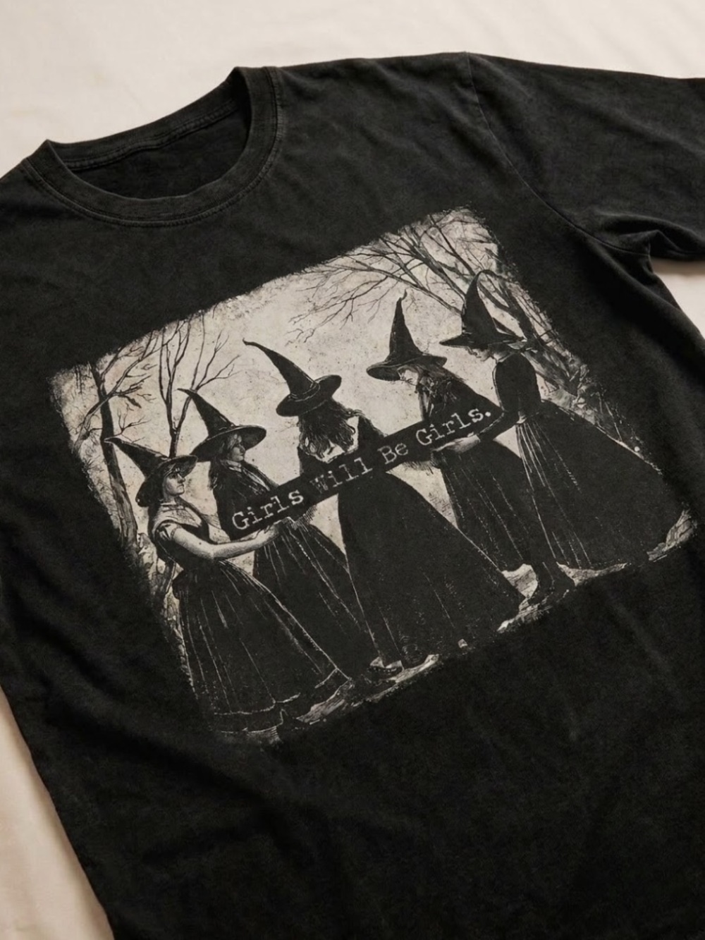 Girls Will Be Girls Witch Shirt, Funny Halloween Witch Shirt - Picture 2 of 4